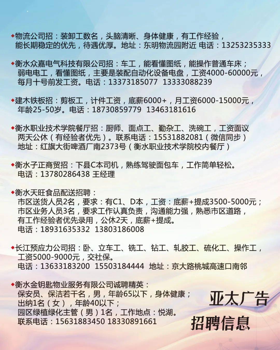 邯郸最新招聘信息汇总，全面更新职位空缺